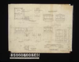 Additions to sleeping porch\, etc. -- second floor plan\, interior elevations of west side of porch and north side of porch\, west elevation and north elevation of exterior\, 3/4" scale detail of flower box; den -- first floor plan\, details of case in lavatory : Sheet no. 2.