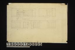 Elevations of living room -- west side with partial plan (Void\, see sheet #20)\, north side\, south side\, east side.