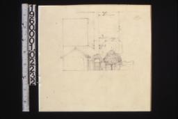 Plan and elevation of garage and clothes yard