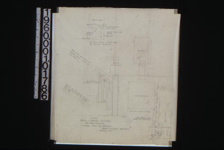 Details to remodel old stairs; 1 1/2" scale drawing of porch seats for bungalow & annex /