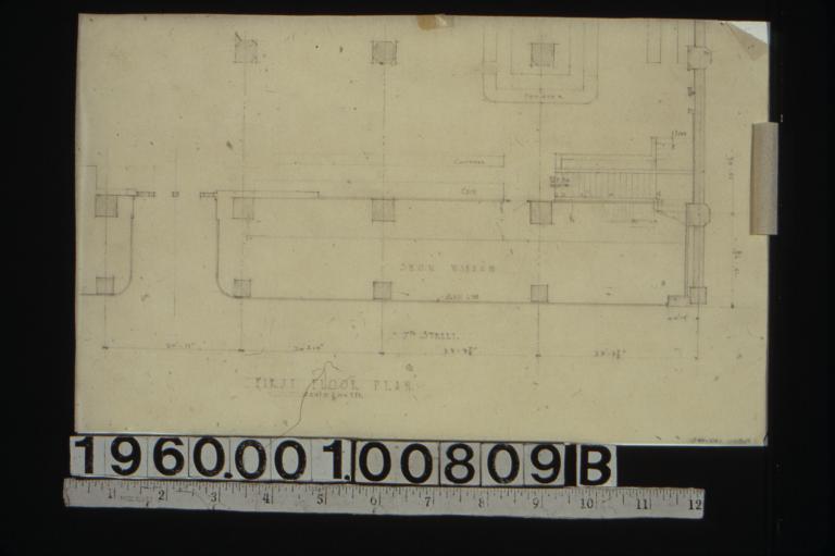 Partial first floor plan showing original version of staircase.