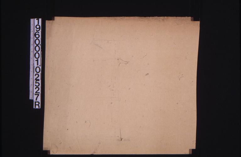 Section through wall and portion of roof; unidentified rough sketch