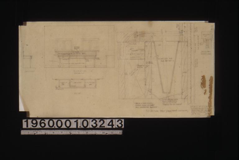 Details of kitchen sink -- section\, elevation\, plan\, F.S. section thro' sink (showing construction)\, section thro' window stool : Sheet no. 1.