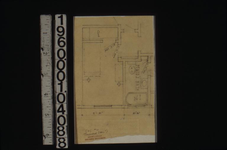 Plan of maid's bath and adjacent room