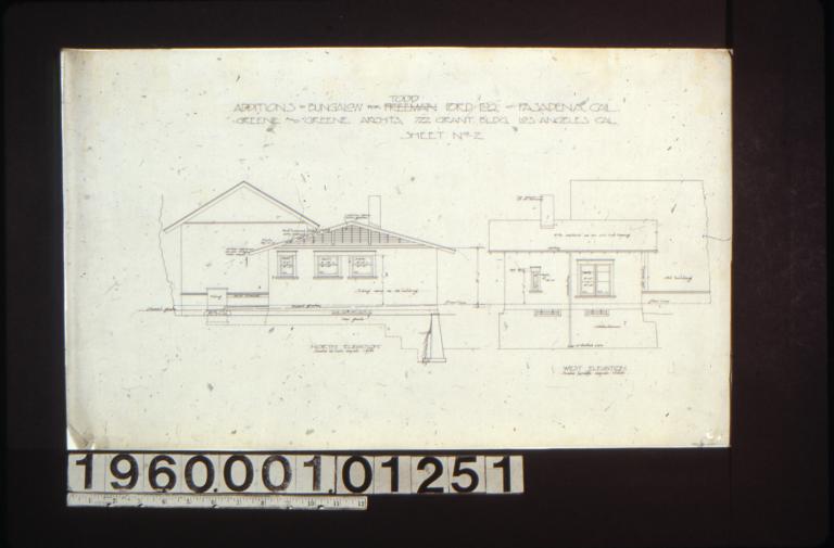 North elevation and west elevation of addition : Sheet no. 2. (3)
