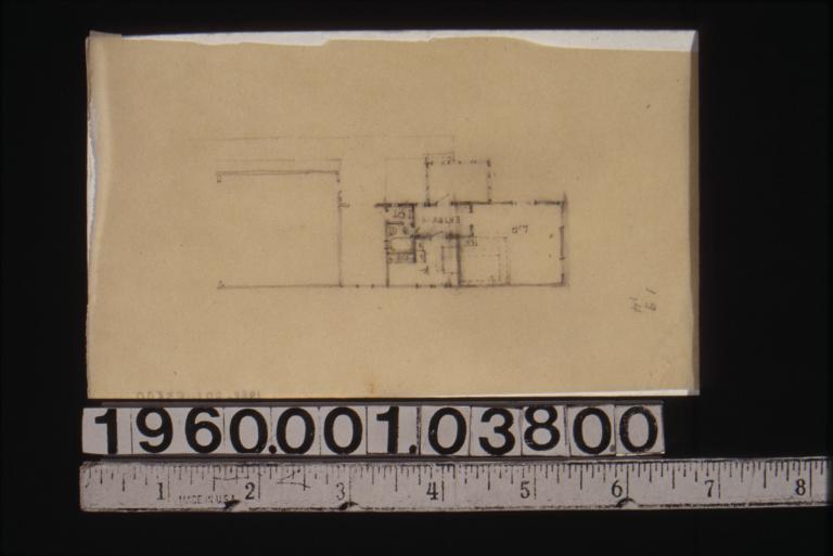 Sketch of partial first floor plan showing living room area