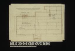 Foundation plan; section thru chimney\, elev. of girder post footing\, special footing for 6" x 6" posts in elevation : Sheet no. 1. (2)
