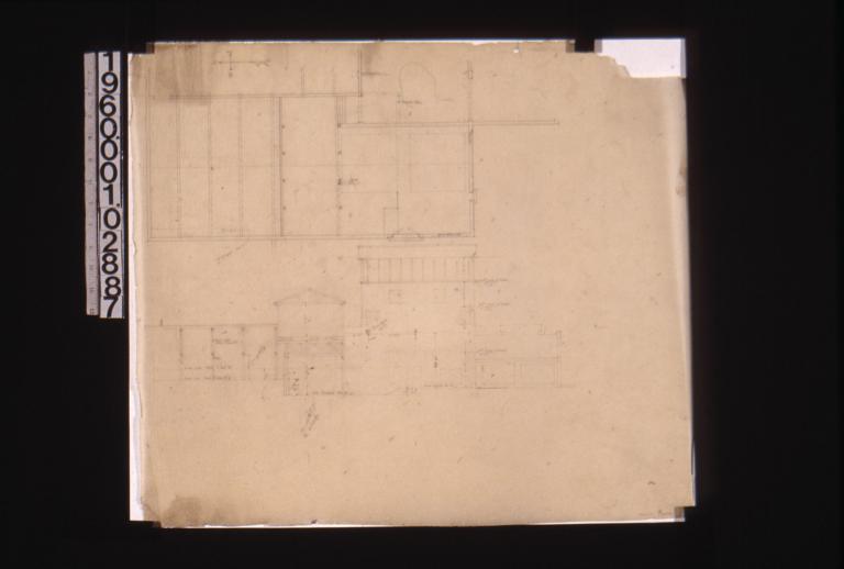 Plan and section through tower and tanks