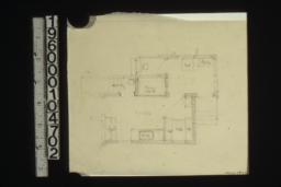 Sketch of plan of kitchen