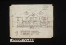 East elevation (front)\, section through wall; dining room details -- section of sideboard\, elevations of west side and north end : 5.