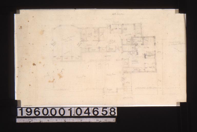 Sketch of first floor plan.
