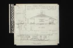 Keeper's house -- west elevation; north elevation; inch scale detail of flower box -- section\, front elevation : Sheet no. 3\,