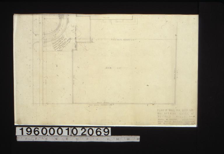 Plan of wall for south lot : Sheet no. 5.