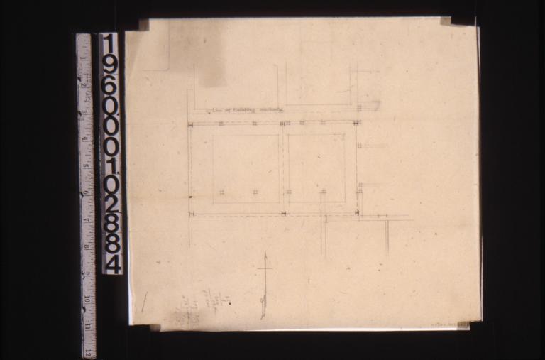 Unidentified plan showing line of existing overhang.