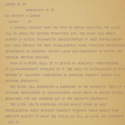 Telegram: 1951 June 27