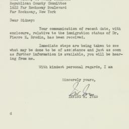 Letter: 1954 January 20