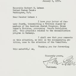 Letter: 1950 January 6