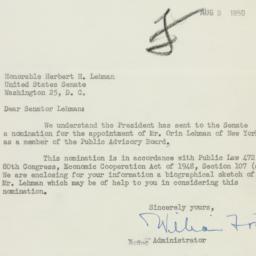 Ephemera: 1950 August 3
