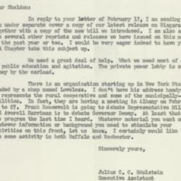 Letter: 1954 February 19