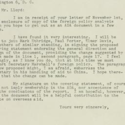Letter: 1947 November 12