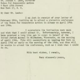 Letter: 1947 March 1