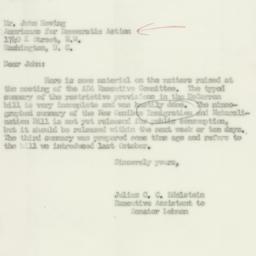 Letter: 1952 March 3