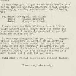 Letter: 1949 March 11