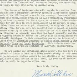 Letter: 1950 March 1