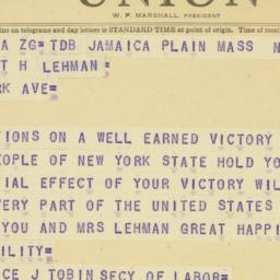 Telegram: 1949 November 14