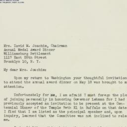 Letter: 1947 April 26