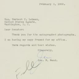 Letter: 1950 February 3