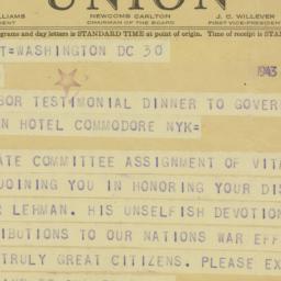 Telegram: 1943 January 30