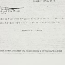 Telegram: 1938 October 27
