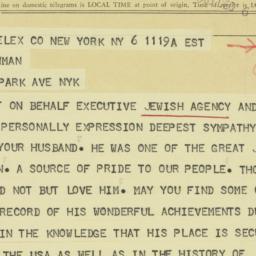 Telegram: 1963 December 6