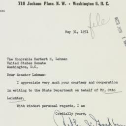 Letter: 1951 May 22