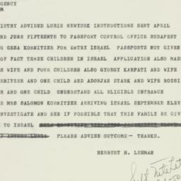 Telegram: 1950 September 6