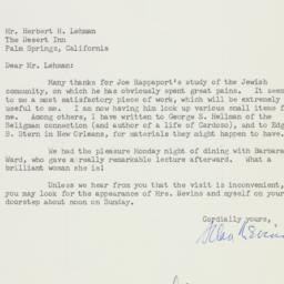 Letter: 1960 February 25