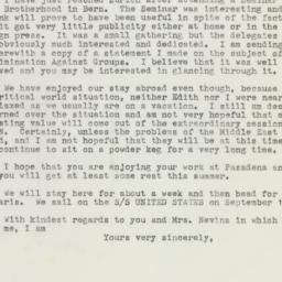 Letter: 1958 August 21