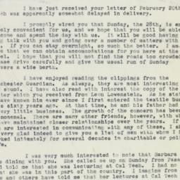 Letter: 1960 February 24
