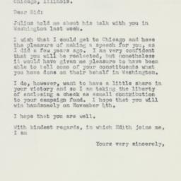 Letter: 1958 October 9