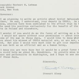 Letter: 1958 May 7