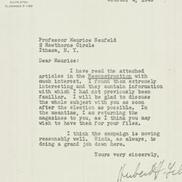Letter: 1949 October 4