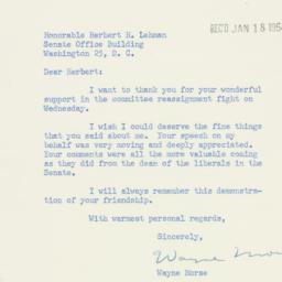 Letter: 1954 January 15