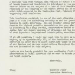Letter: 1954 March 19