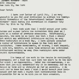 Letter: 1956 April 17