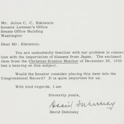 Letter: 1955 January 5
