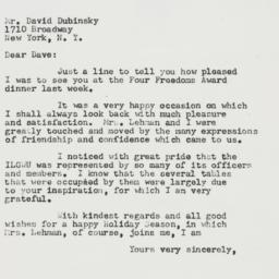 Letter: 1954 December 20