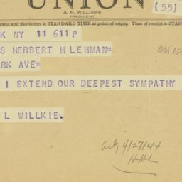 Telegram: 1944 April 11