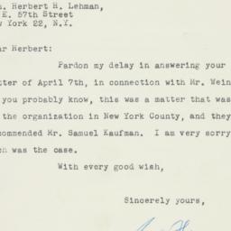 Letter: 1948 April 20