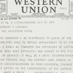Telegram: 1937 July 23